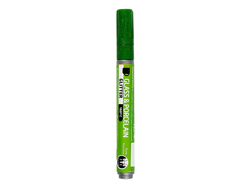 Creativ Company Glass and Porcelain Pen Glitter Semi-Opaque - Light Green