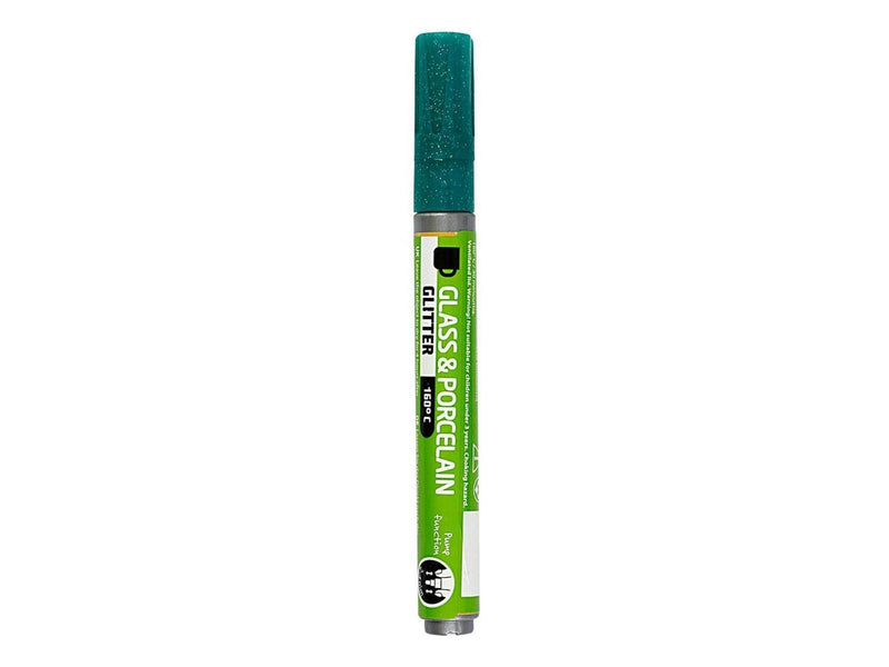 Creativ Company Glass and Porcelain Pen Glitter Semi-Opaque - Dark Green