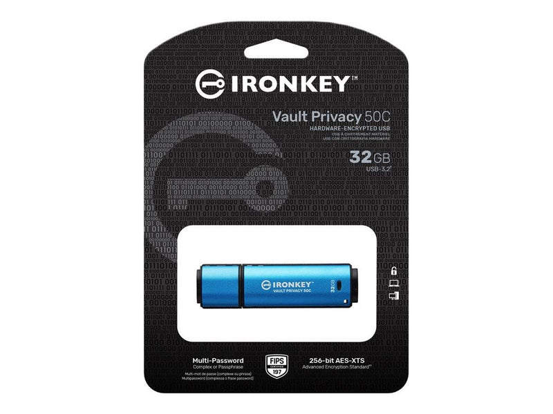Kingston IronKey Vault Privacy 50C - USB flash drive - 32 GB - TAA Compliant - 32GB - USB-Stick