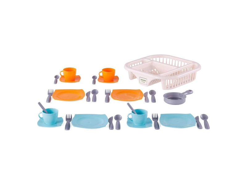 Cavallino Toys Cavallino Crockery with Dish Rack Orange 30pcs.