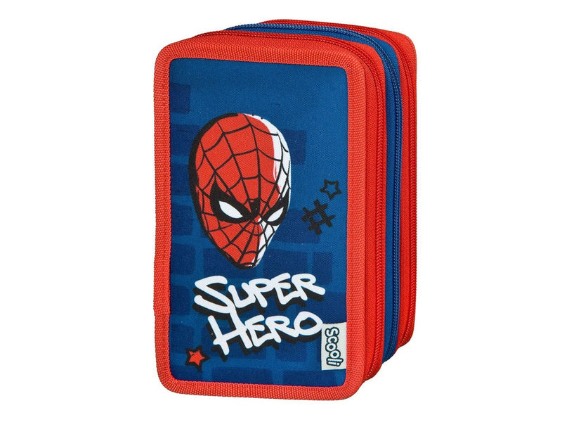 Undercover 3-Compartment Filled Pencil Case Spiderman