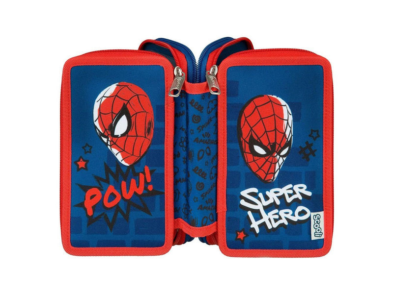 Undercover 3-Compartment Filled Pencil Case Spiderman