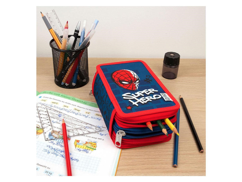 Undercover 3-Compartment Filled Pencil Case Spiderman