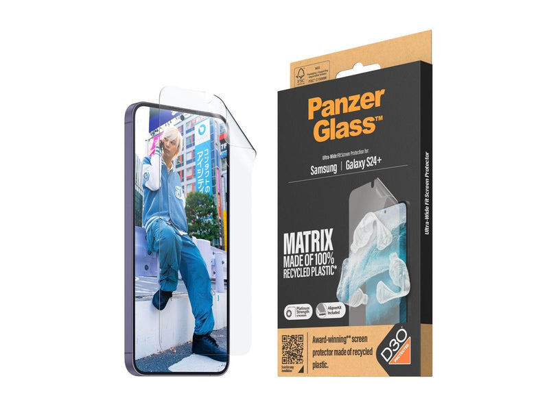 PanzerGlass MATRIX Screen Protector with D3O Samsung Galaxy S24 Plus | Ultra-Wide Fit w. AlignerKit