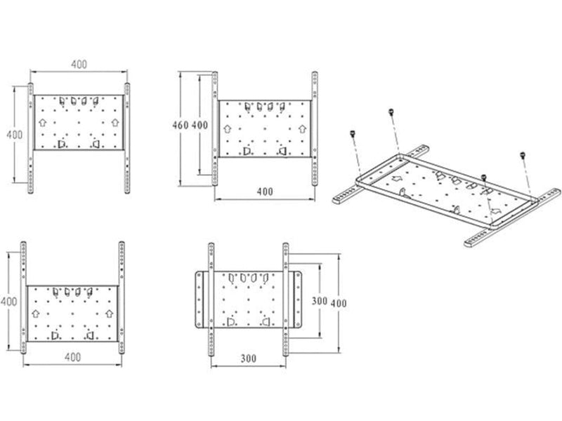 Multibrackets Super Slim neigen & Turn 40 kg 65" 100 x 100 mm
