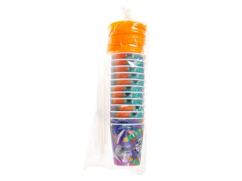 LG-Imports Cup with Lid and Straw Space 12pcs.