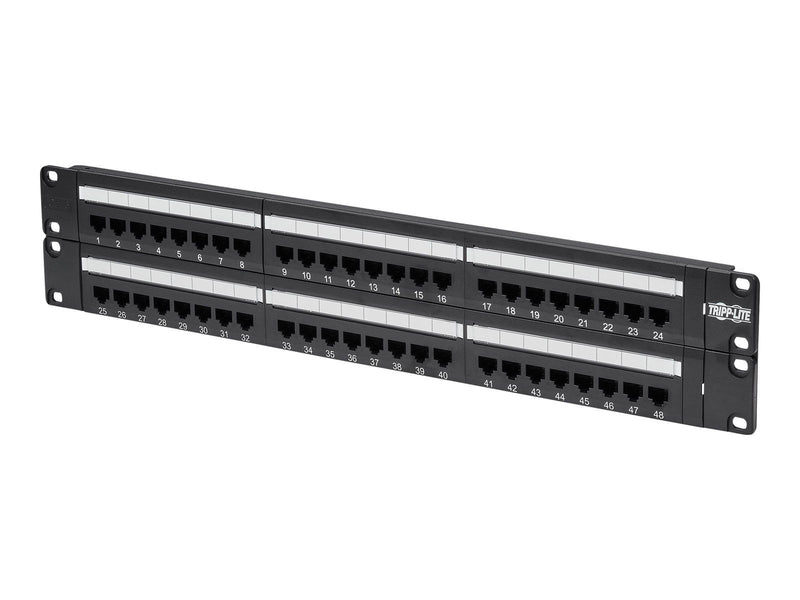 Tripp Lite 48-Port Cat6 Cat5 Patch Panel Rackmount 110 Punch Down RJ45 Ethernet 1URM 568B - patch panel - 19"