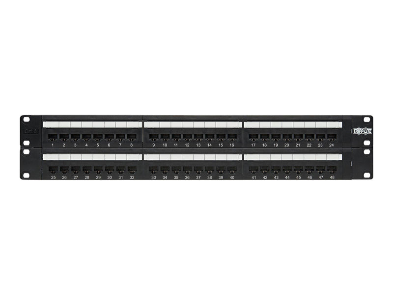Tripp Lite 48-Port Cat6 Cat5 Patch Panel Rackmount 110 Punch Down RJ45 Ethernet 1URM 568B - patch panel - 19"