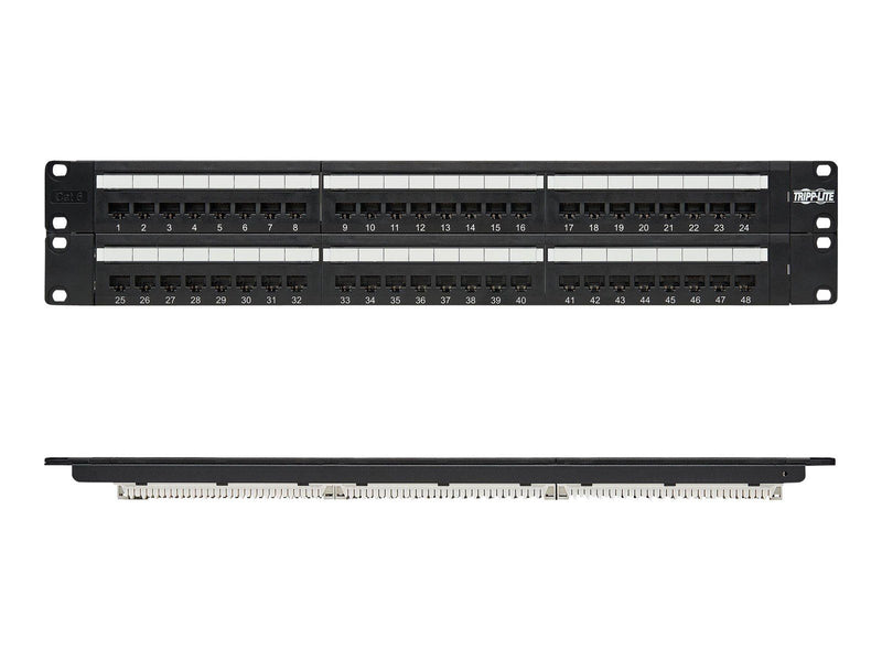 Tripp Lite 48-Port Cat6 Cat5 Patch Panel Rackmount 110 Punch Down RJ45 Ethernet 1URM 568B - patch panel - 19"