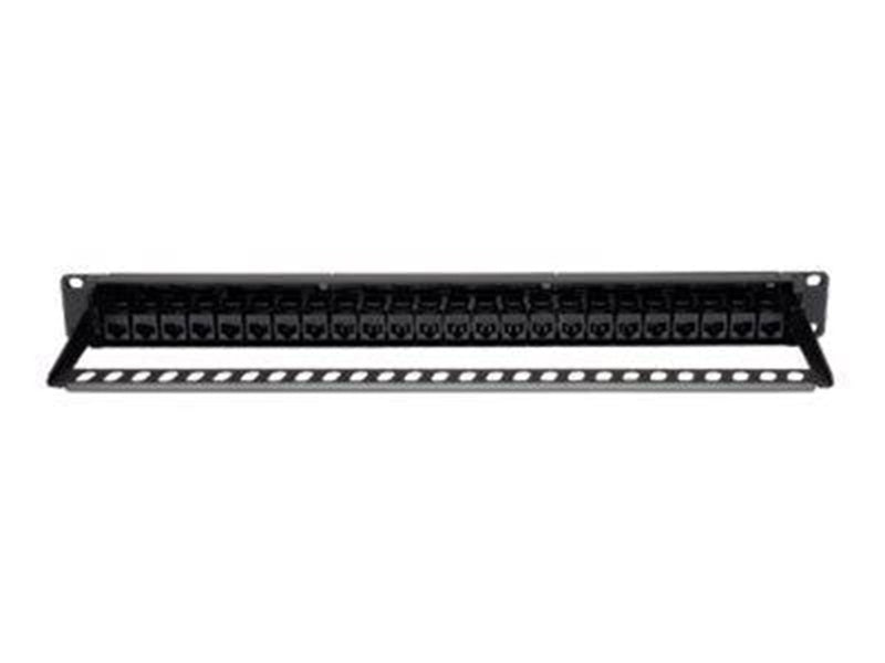 Tripp Lite 24-Port Cat6 Cat5 Patch Panel Feed Through Rackmount 568A/B RJ45 1URM TAA - patch panel - 1U - 19"