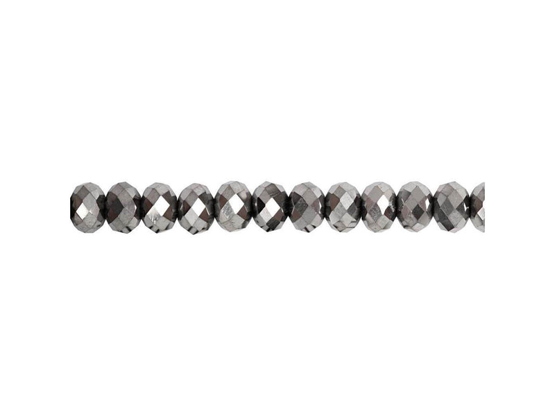 Creativ Company Faceted Beads Metallic Gray 100pcs.