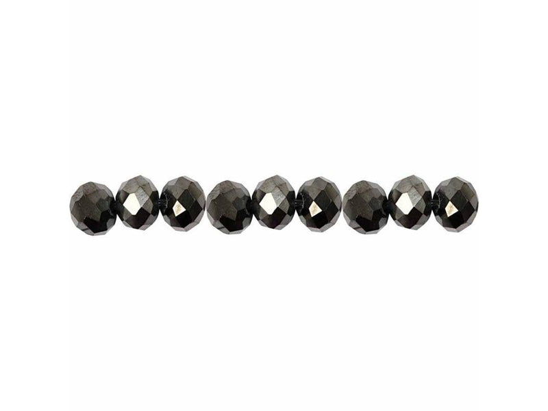 Creativ Company Faceted Beads Metallic Black 100pcs.