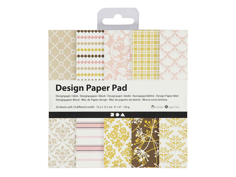 Creativ Company Design Paper Block Green/Pink 50 Sheets