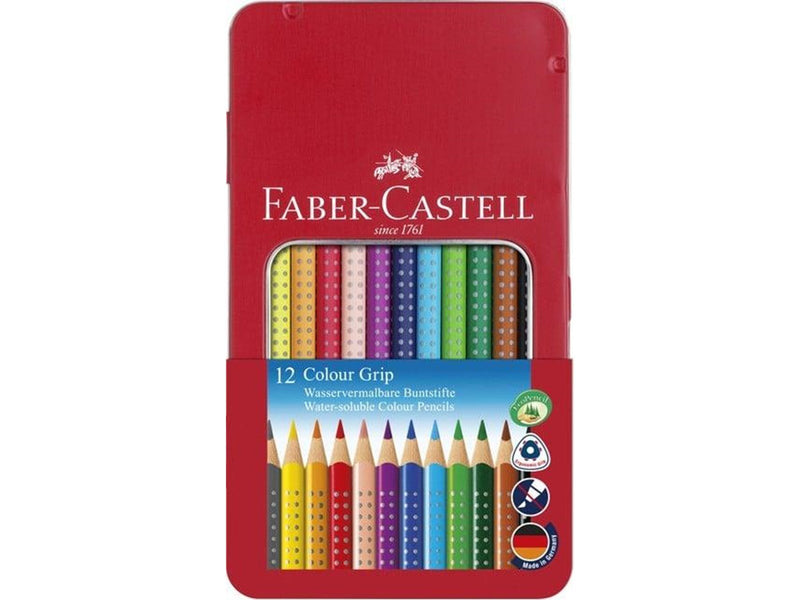 Faber Castell Color GRIP colored pencil tin box with 12 pcs