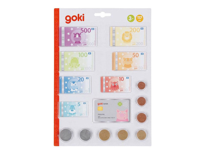 Goki Play Money Animals with Credit Card and Coins 117 pcs.