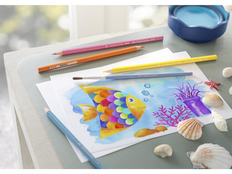 Faber Castell Watercolour pencil + brush box (24 pcs)