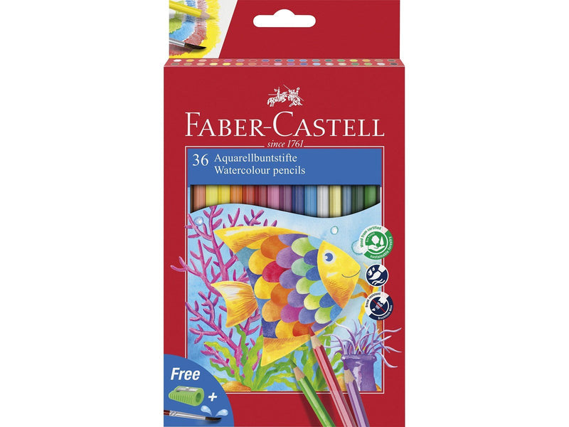Faber Castell - Watercolour pencil + brush box (36 pcs)
