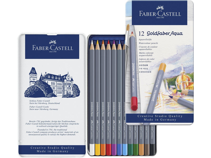 Faber Castell  Watercol. penc. Goldfaber Aqua tin (12 pcs)