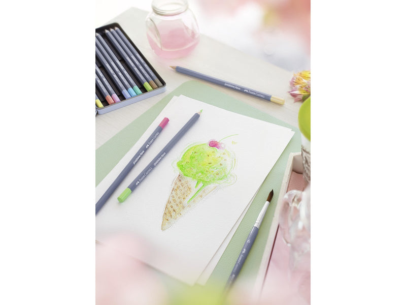 Faber Castell Gofa Aqua metal box of 12 pastel colours