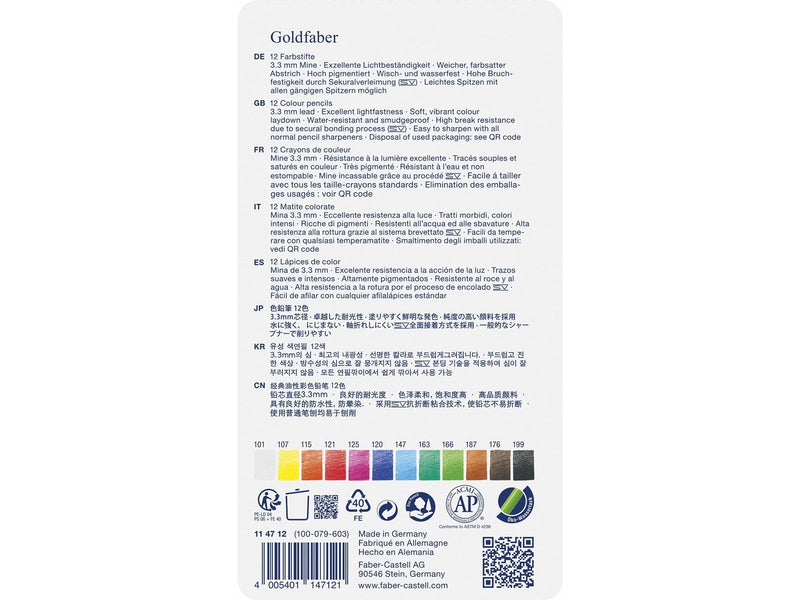 Faber Castell - Colour pencil Goldfaber tin (12 pcs)