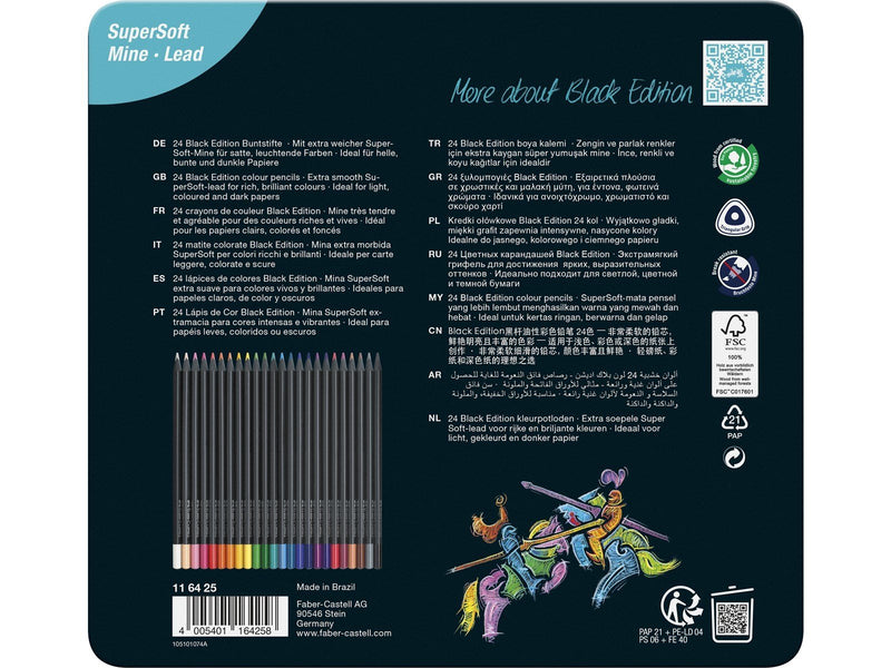 Faber Castell Colour Pencils Black Edition tin (24 pcs)