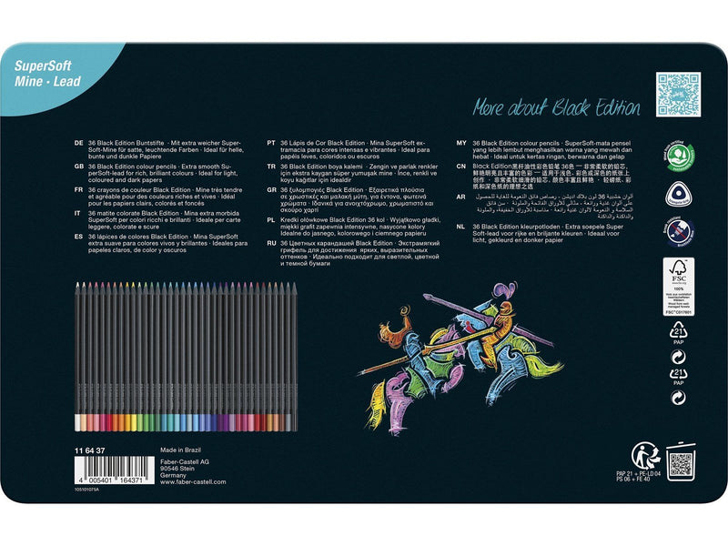 Faber Castell - Colour Pencils Black Edition tin (36 pcs)