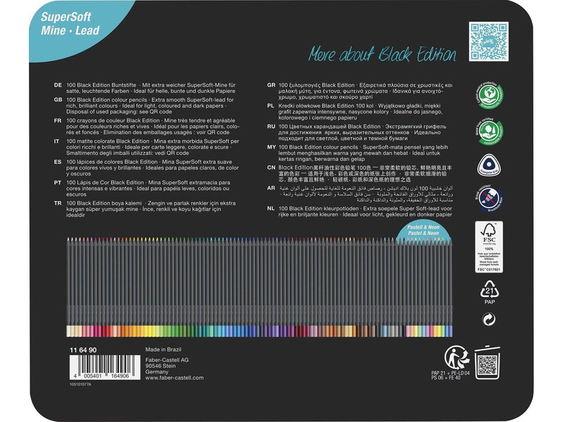 Faber Castell Colour Pencils Black Edition tin (100 pcs)