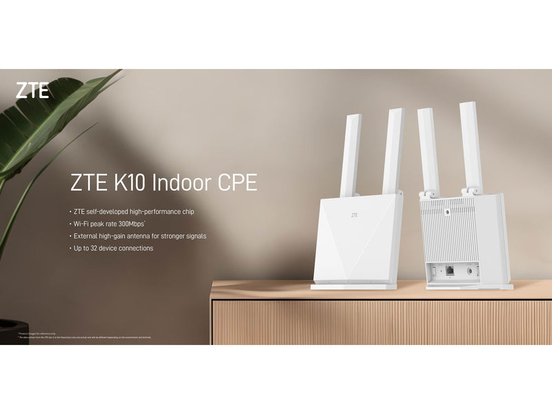 ZTE K10 Wireless 4G Router - 4G Wi-Fi 5
