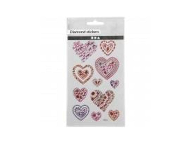 Creativ Company Diamond Stickers Hearts 1 Sheet