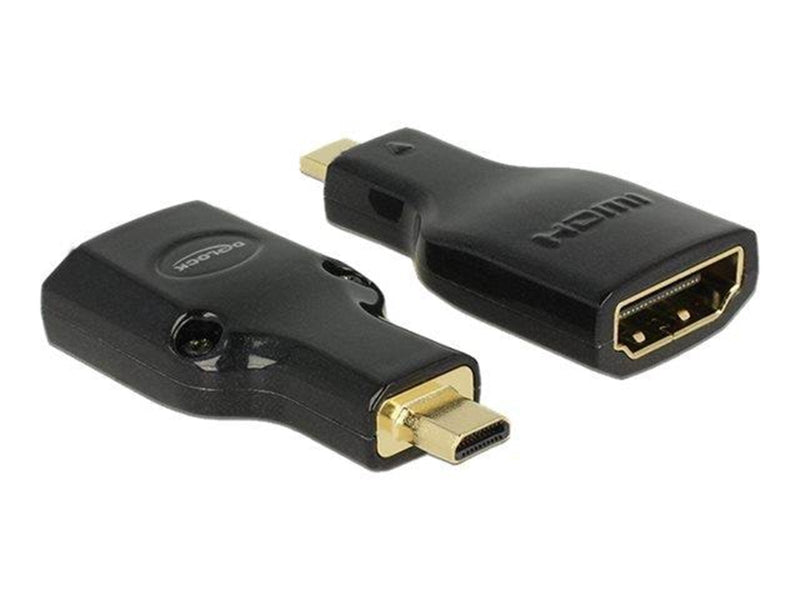 DeLOCK Adapter High Speed HDMI with Ethernet – HDMI Micro-D male  HDMI-A female 4K black