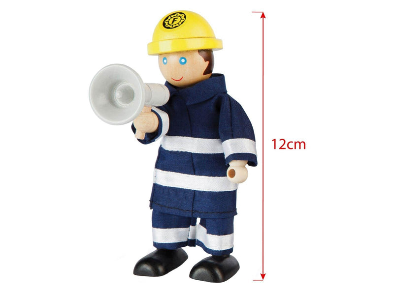Tidlo Wooden Dollhouse Dolls Firefighters 4 pcs.