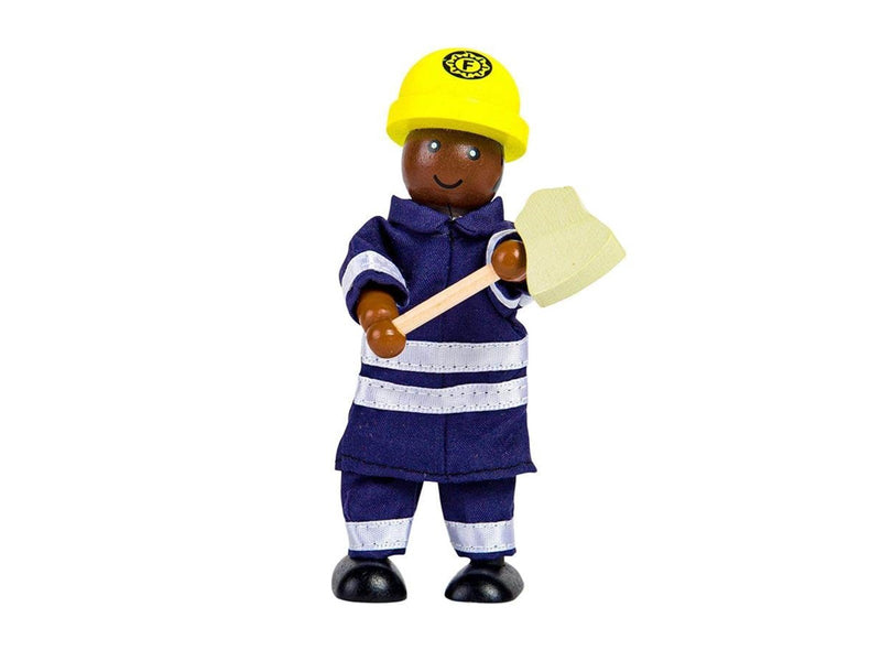 Tidlo Wooden Dollhouse Dolls Firefighters 4 pcs.