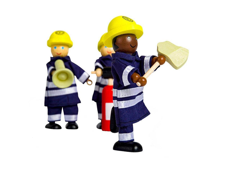 Tidlo Wooden Dollhouse Dolls Firefighters 4 pcs.