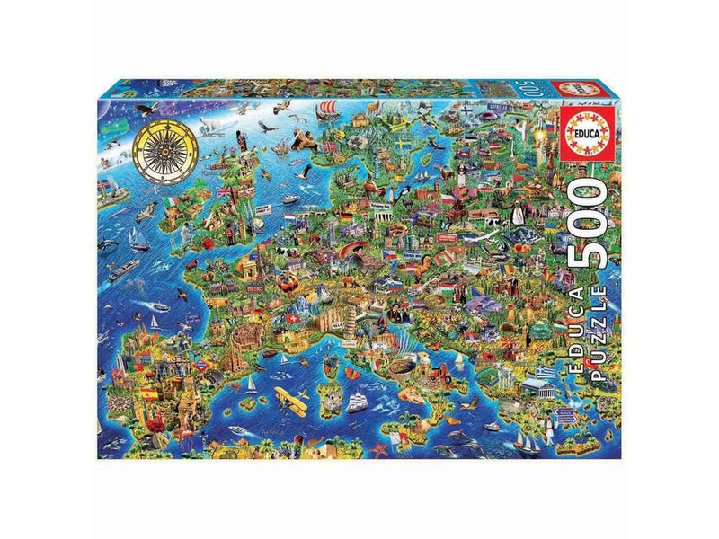 Educa 500 Teile Verrückte Europakarte Puzzle