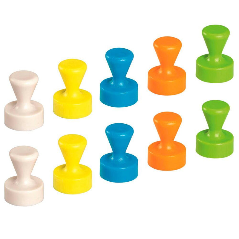 MAUL Kegelmagnete Ø 1,2 x 1,6 cm farbsortiert - 10 Stück