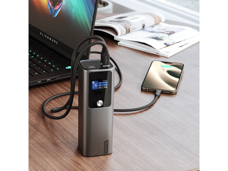 ALOGIC Ark 27000mAh Power Bank with 140W USB-C Charging Powerbank (Akku) - Grau - 27000 mAh