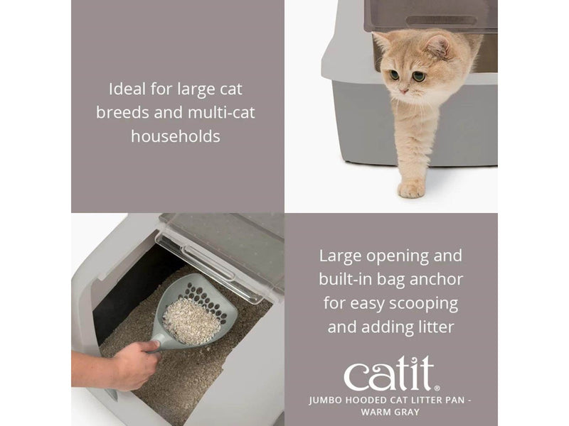 Catit Jumbo Hooded Litter Box with Airsift Filter System 57x46x50cm