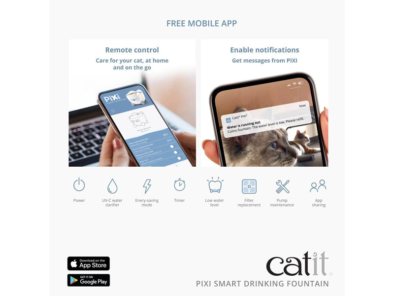 Catit PIXI Smart Fountain 2L Stainless Steel Top WIFI