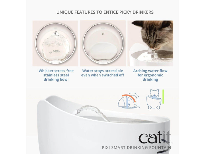 Catit PIXI Smart Fountain 2L Stainless Steel Top WIFI