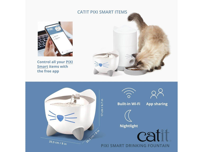 Catit PIXI Smart Fountain 2L Stainless Steel Top WIFI