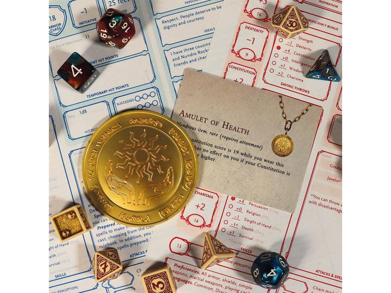 FaNaTtik - Dungeons & Dragons 24k Gold Plated Amulet of Health Medallion