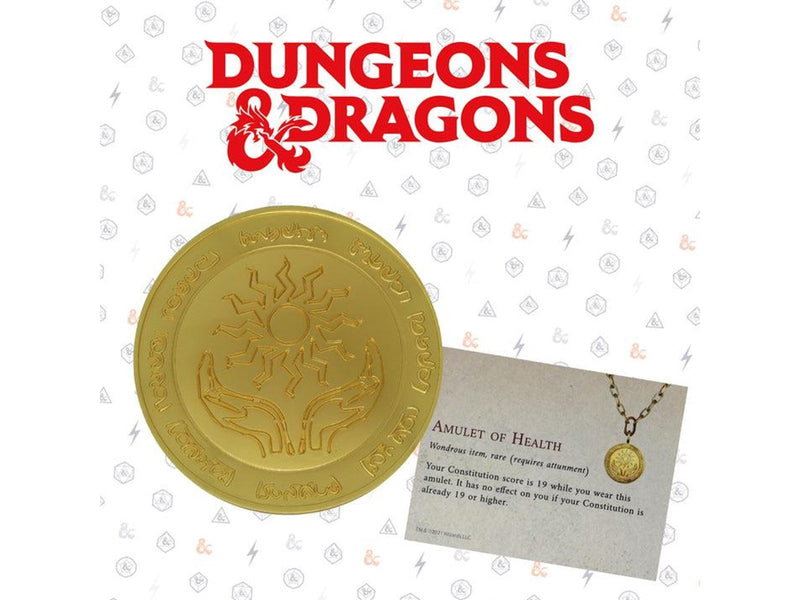FaNaTtik - Dungeons & Dragons 24k Gold Plated Amulet of Health Medallion