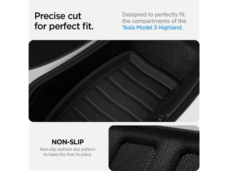 Spigen Tesla Car Mat Rear Trunk Storage for Tesla Model 3 - Black