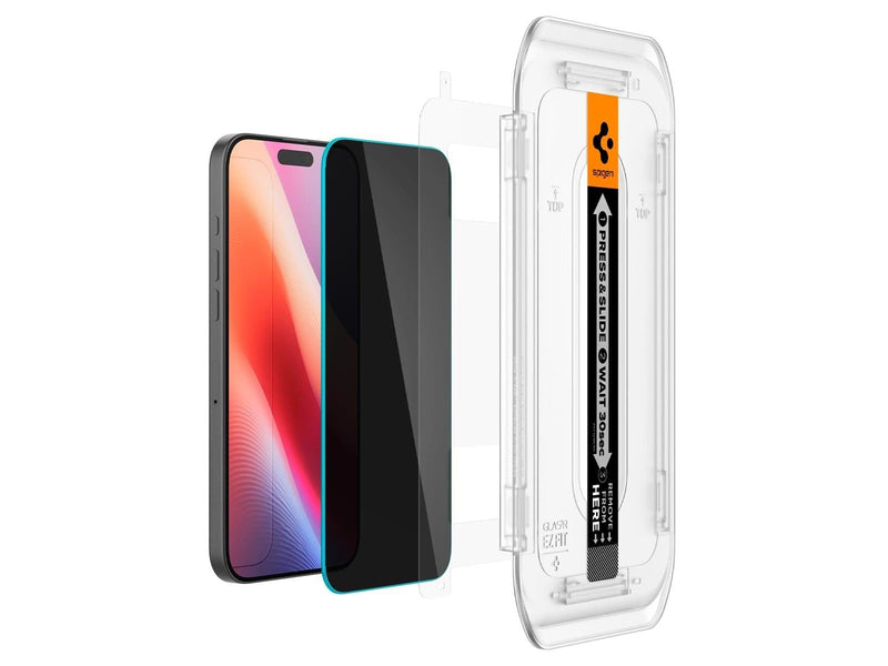 Spigen Glass tR EZ Fit HD (Privacy) 1 Pack - Transparency - iPhone 16 Pro