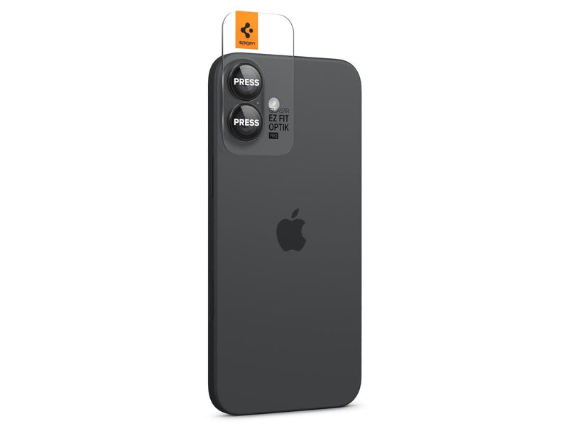 Spigen Glass tR EZ Fit Optik Pro 2 Pack - Black - iPhone 16/16 Plus