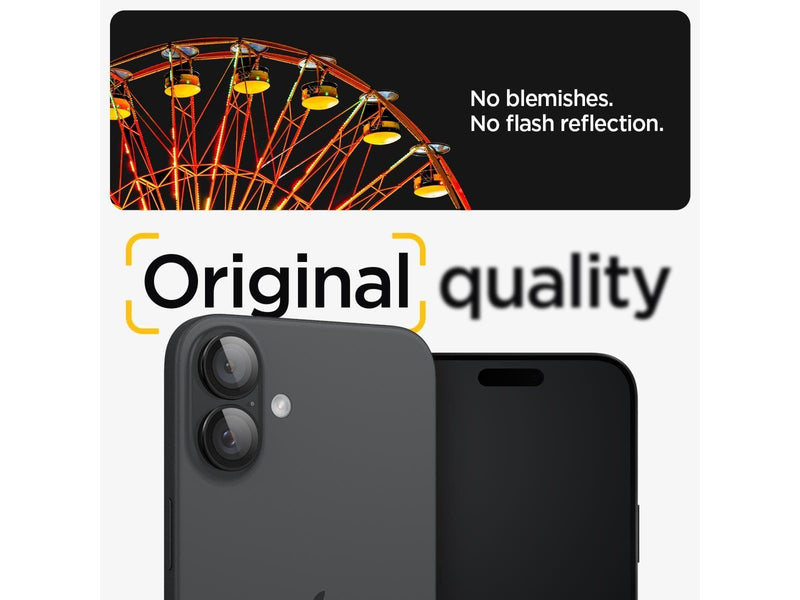 Spigen Glass tR EZ Fit Optik Pro 2 Pack - Black - iPhone 16/16 Plus