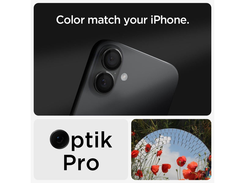 Spigen Glass tR EZ Fit Optik Pro 2 Pack - Black - iPhone 16/16 Plus