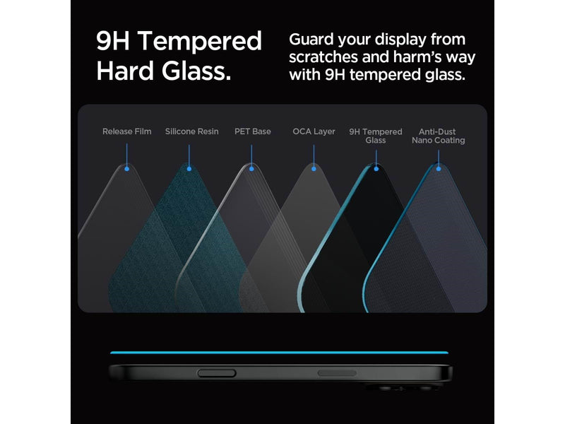Spigen Glass tR EZ Fit (Privacy) 2 Pack - Transparency - iPhone 16 Pro Max