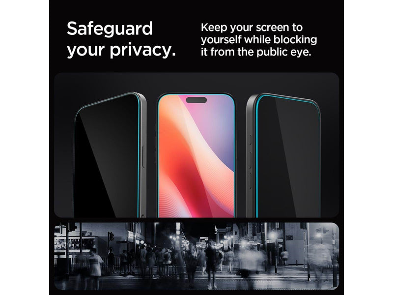 Spigen Glass tR EZ Fit (Privacy) 2 Pack - Transparency - iPhone 16 Pro Max