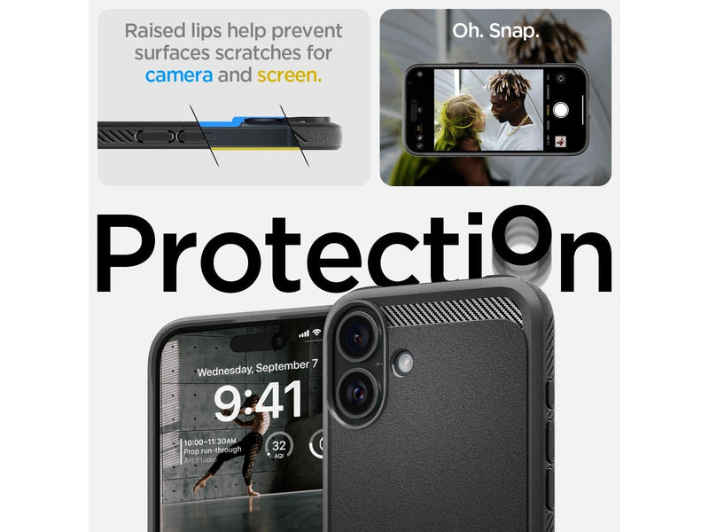Spigen Rugged Armor MagSafe - Matte Black - iPhone 16
